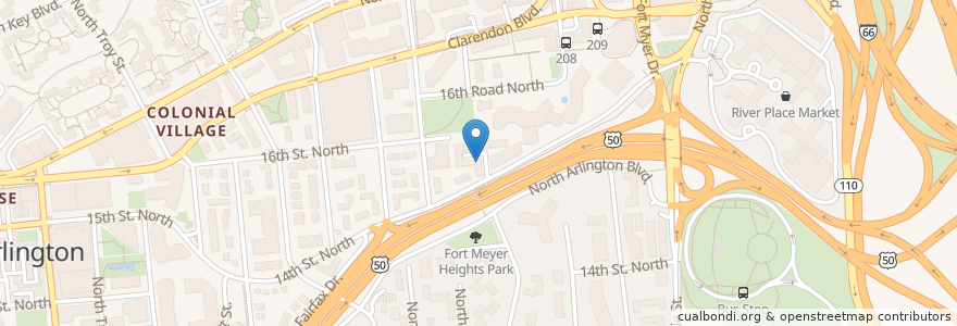 Mapa de ubicacion de Ledo Pizza & Pasta en アメリカ合衆国, バージニア州, Arlington County, Arlington.