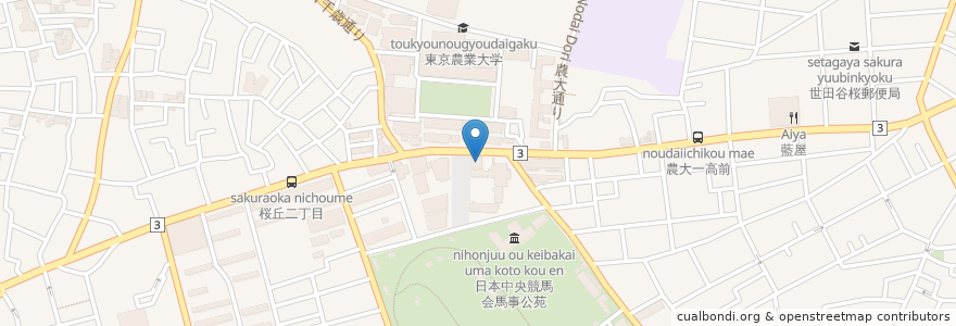 Mapa de ubicacion de ロイヤルホスト en Giappone, Tokyo, 世田谷区.