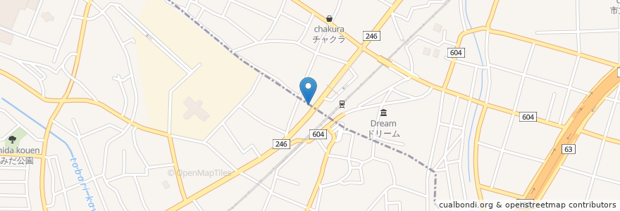 Mapa de ubicacion de 横浜銀行 en 日本, 神奈川縣, 厚木市.