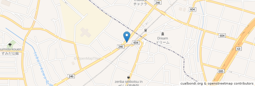Mapa de ubicacion de 吉野家 en 日本, 神奈川県, 厚木市.