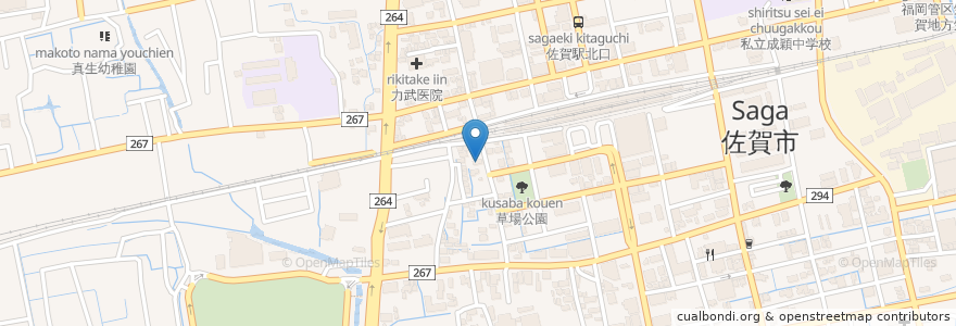 Mapa de ubicacion de 大八うどん en 日本, 佐賀県, 佐賀市.