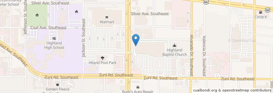 Mapa de ubicacion de Subway en Amerika Syarikat, New Mexico, Bernalillo County, Albuquerque.