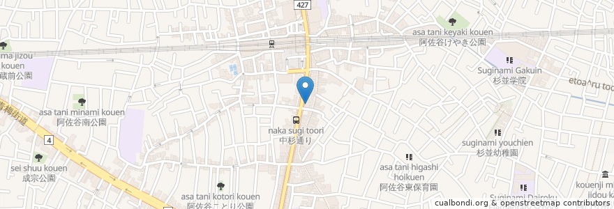 Mapa de ubicacion de 三井住友銀行 (Sumitomo Mitsui Banking Corporation) en Japão, Tóquio, 杉並区.