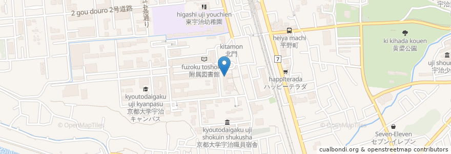 Mapa de ubicacion de れすとらん　きはだ en Japan, Präfektur Kyōto, 宇治市.