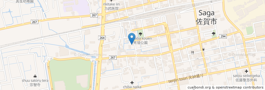 Mapa de ubicacion de 味味亭 en Japan, 佐賀県, 佐賀市.