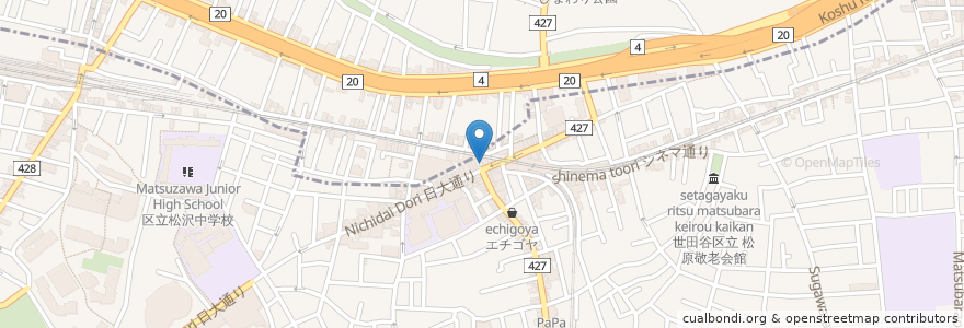 Mapa de ubicacion de ドトールコーヒーショップ en اليابان, 東京都, 世田谷区.