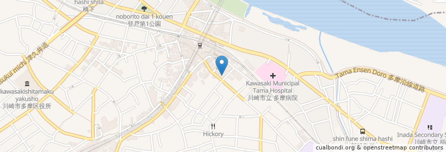Mapa de ubicacion de Kirin City en Japón, Prefectura De Kanagawa, Kawasaki, Tama.