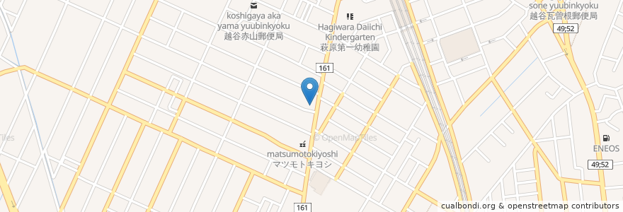Mapa de ubicacion de 城北信用金庫 en اليابان, 埼玉県, 越谷市.
