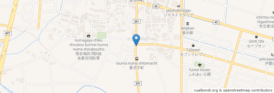 Mapa de ubicacion de 八坂神社 en ژاپن, 埼玉県, 熊谷市.