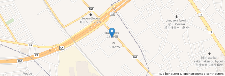 Mapa de ubicacion de 華屋与兵衛 en Japón, Prefectura De Saitama, 北本市.