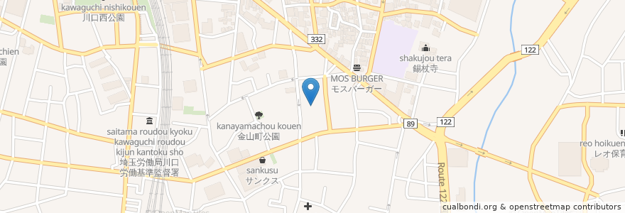 Mapa de ubicacion de 川口神社 en اليابان, 埼玉県, 川口市.