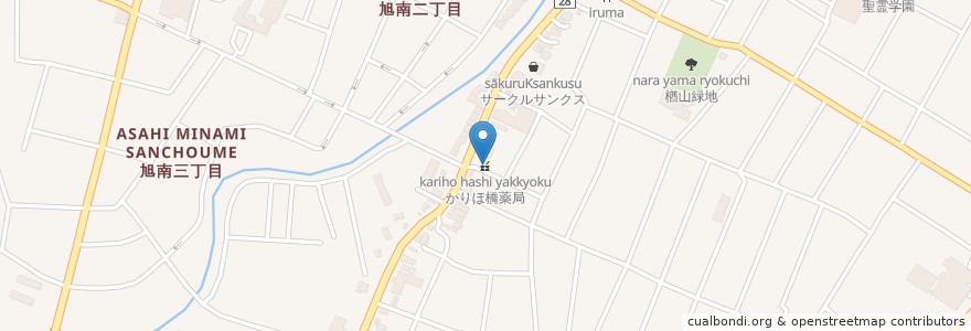 Mapa de ubicacion de かりほ橋薬局 en 日本, 秋田県, 秋田市.