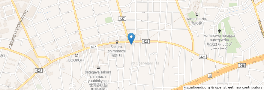 Mapa de ubicacion de ロイヤルホスト en 日本, 东京都/東京都, 世田谷区.