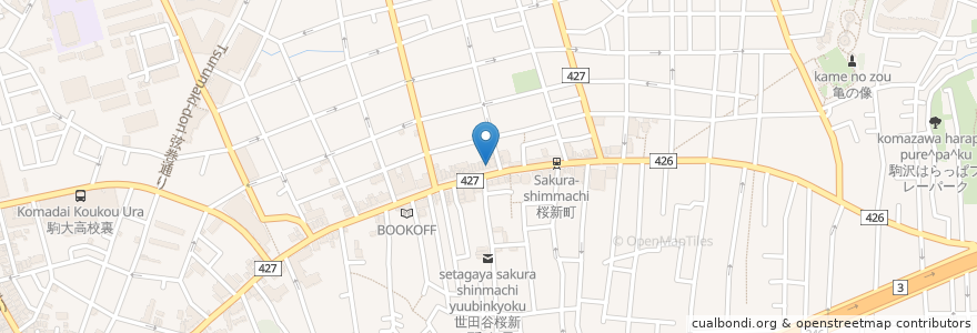 Mapa de ubicacion de KFC en Japan, 東京都, 世田谷区.