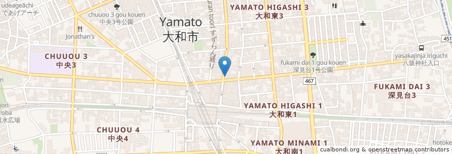Mapa de ubicacion de モスバーガー en ژاپن, 神奈川県, 大和市.