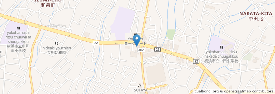 Mapa de ubicacion de 横浜銀行 en Japonya, 神奈川県, 横浜市, 泉区.