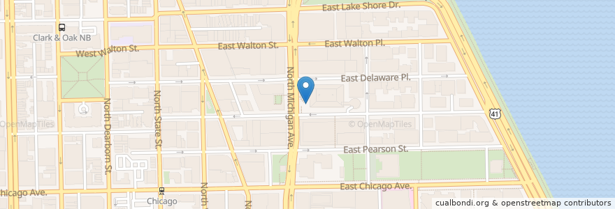 Mapa de ubicacion de Cheescake Factory en United States, Illinois, Chicago.