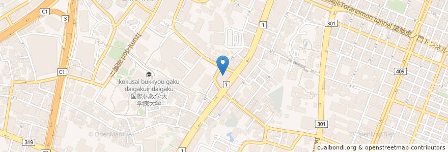 Mapa de ubicacion de トモズ en Japão, Tóquio, 港区.