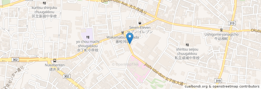 Mapa de ubicacion de トモズ en 일본, 도쿄도, 신주쿠.