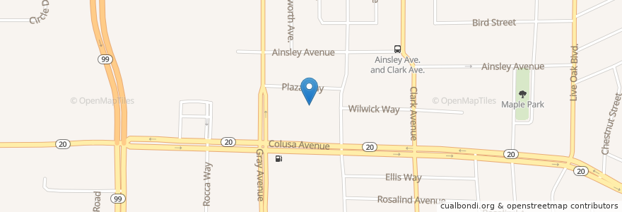 Mapa de ubicacion de Walgreens en 미국, 캘리포니아주, Sutter County, Yuba City.