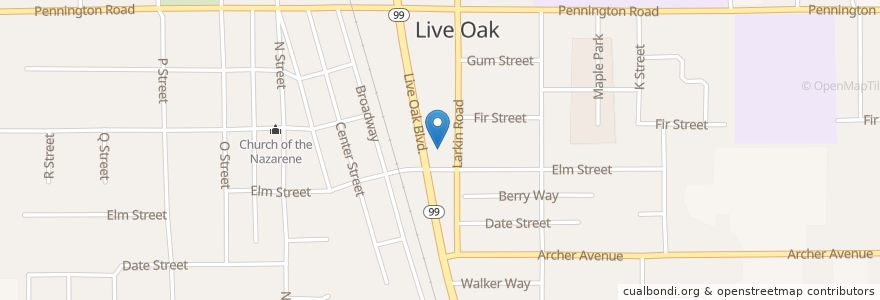 Mapa de ubicacion de PowerMarket en Vereinigte Staaten Von Amerika, Kalifornien, Sutter County, Live Oak.