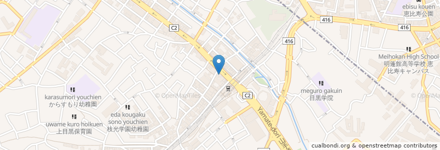 Mapa de ubicacion de ドトールコーヒーショップ en 日本, 東京都, 目黒区.