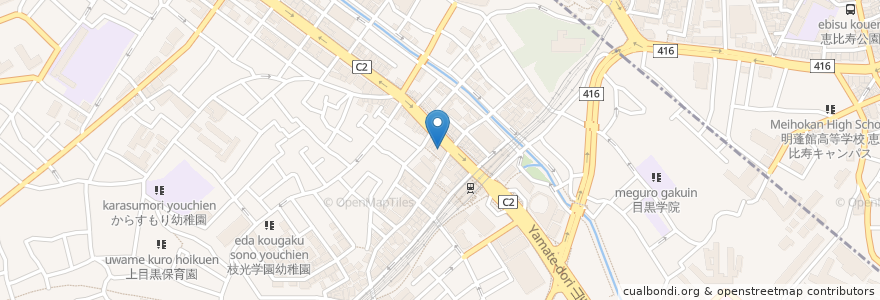 Mapa de ubicacion de りそな銀行 en 일본, 도쿄도, 目黒区.