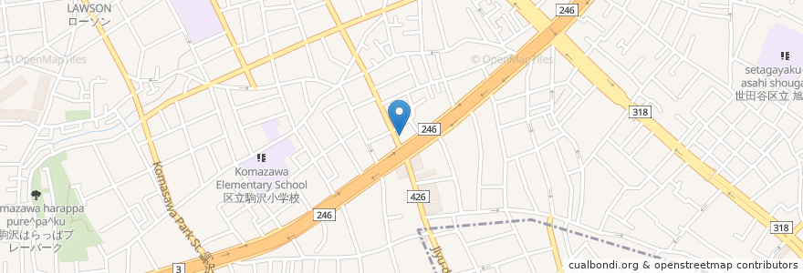 Mapa de ubicacion de トモズ en 일본, 도쿄도, 世田谷区.