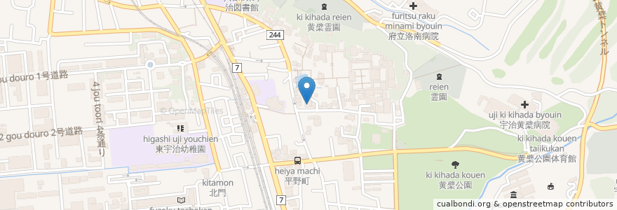 Mapa de ubicacion de 天真院 en Japón, Prefectura De Kioto, 宇治市.