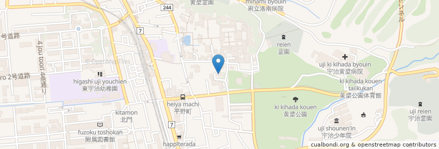 Mapa de ubicacion de 別峯院 en Japan, 京都府, 宇治市.