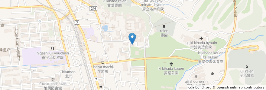 Mapa de ubicacion de 聖林院 en Japan, Kyoto Prefecture, Uji.