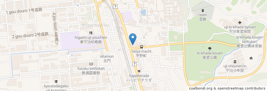 Mapa de ubicacion de 重永医院 en 日本, 京都府, 宇治市.