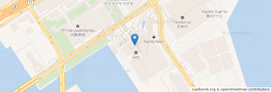 Mapa de ubicacion de 東京国際展示場（東京ビッグサイト） en Japan, 東京都, 江東区.