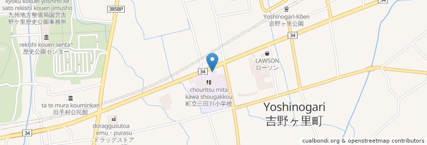 Mapa de ubicacion de ガスト en 日本, 佐賀県, 神埼郡, 吉野ヶ里町.