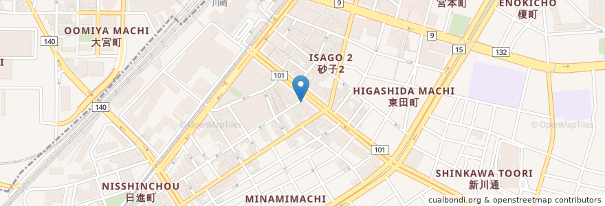 Mapa de ubicacion de Sガスト en 日本, 神奈川縣, 川崎市, 川崎区.