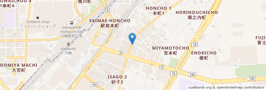 Mapa de ubicacion de すた丼 en Japan, Präfektur Kanagawa, 川崎市.