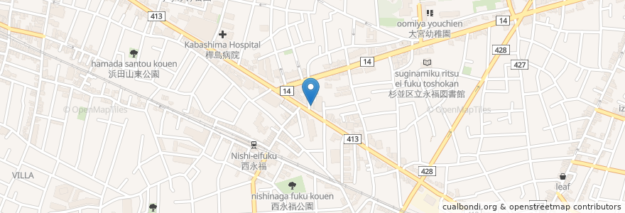 Mapa de ubicacion de トモズ (Tomod's) en اليابان, 東京都, 杉並区.