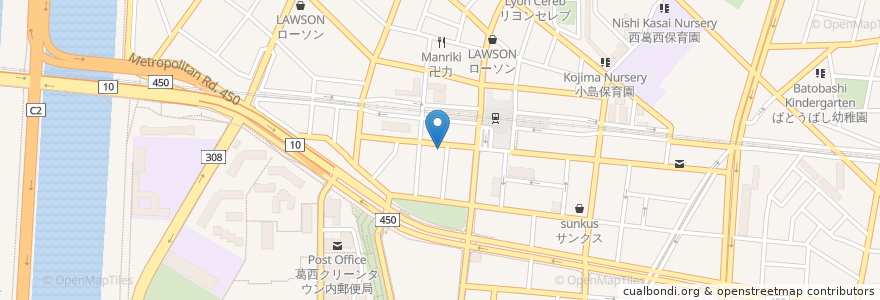 Mapa de ubicacion de トモズ en 日本, 東京都, 江戸川区.