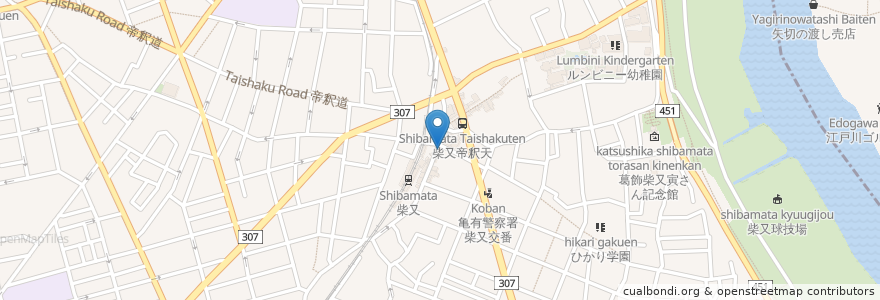 Mapa de ubicacion de かんたあれ en Japonya, 東京都, 葛飾区.