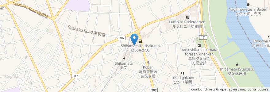 Mapa de ubicacion de ワタナベ薬局 en Japan, Tokio, 葛飾区.