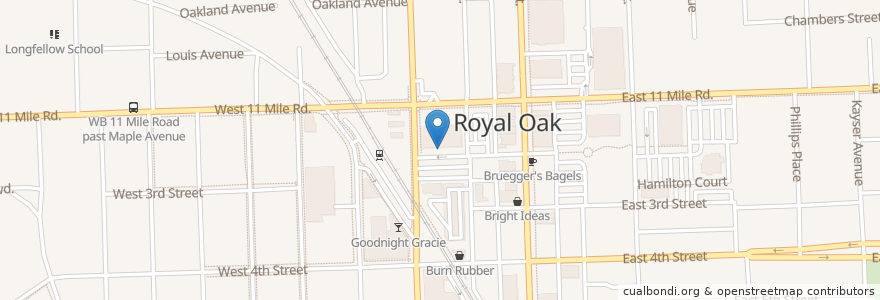 Mapa de ubicacion de FedEx Drop Box en Amerika Birleşik Devletleri, Michigan, Oakland County, Royal Oak.