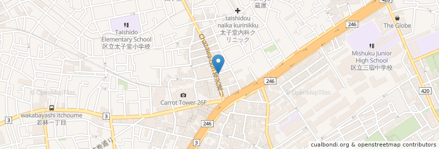 Mapa de ubicacion de 吉野家 en اليابان, 東京都, 世田谷区.
