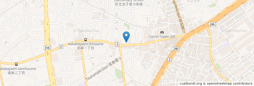 Mapa de ubicacion de Bar Pon en 일본, 도쿄도, 世田谷区.