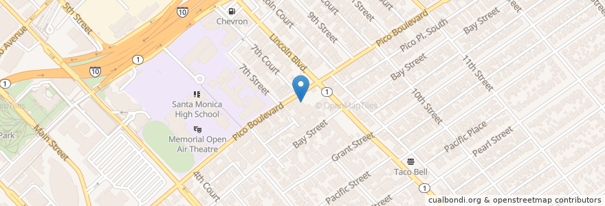 Mapa de ubicacion de El Pollo Loco en Stati Uniti D'America, California, Los Angeles County.