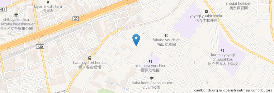 Mapa de ubicacion de Freshplace en Jepun, 東京都, 渋谷区.