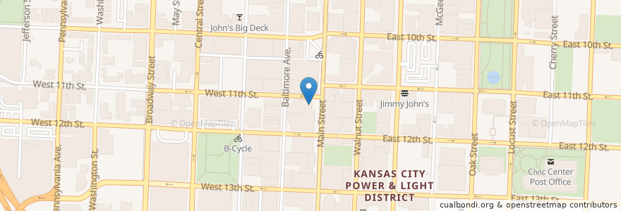 Mapa de ubicacion de Jason's Deli en アメリカ合衆国, ミズーリ州, Kansas City, Jackson County.
