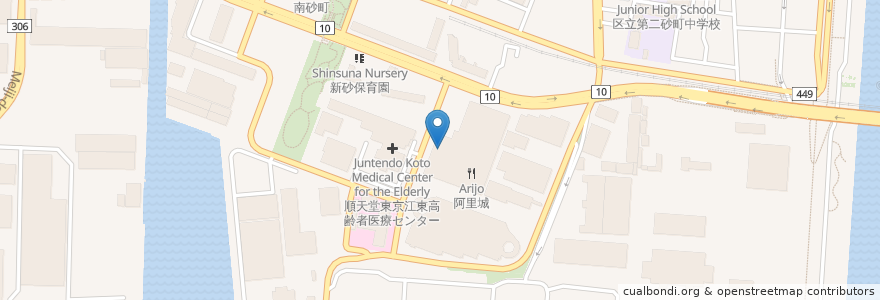 Mapa de ubicacion de 丸亀製麺 en اليابان, 東京都, 江東区.