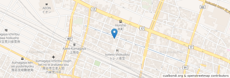 Mapa de ubicacion de ホシカワカフェ en Japan, 埼玉県, 熊谷市.