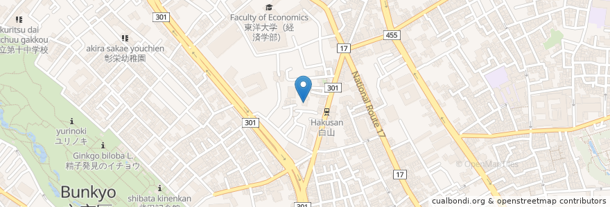 Mapa de ubicacion de 光心寺 en Japon, Tokyo, 文京区.