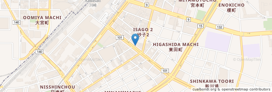 Mapa de ubicacion de すき家 en 일본, 가나가와현, 川崎市, 川崎区.